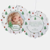 Winter Woodland Photo Personalized Christmas Ornament Card