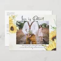 Love is Patient Yellow Sunflowers Postponement Postcard