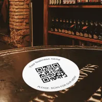 Black white business bar restaurant menu qr code round paper coaster