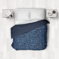 Circuit Board Pattern Blue ID245 Duvet Cover