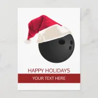 Christmas bowling Ball Santa Hat postCards