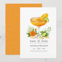 Elegant Tropical Mango Margarita Wedding Save The Date