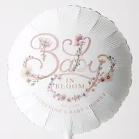 Pink Watercolor Wildflower Baby Shower Balloon – B