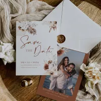 Boho Pampas Save the Date Invitation