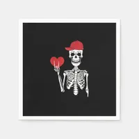 Roll Skeleton Hands Heart Valentines Day Skull Napkins