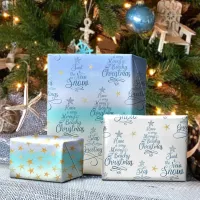 Coastal Christmas Beach Holiday Sayings Wrapping Paper Sheets