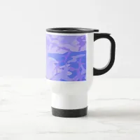 Camouflage Pastel Blue Abstract Pattern Travel Mug