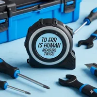 Funny To Err is Human Measure Twice! Tape Measure