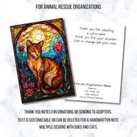 Stained Glass Animal Rescue Organization Flat Thank You Card