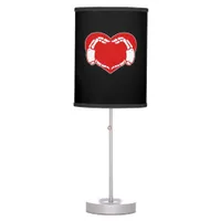 Heart Skeleton Hands Gothic Valentine Red Classic  Table Lamp