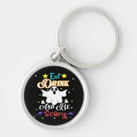 Eat Drink And Be Scary Happy Halloween Day Keychain