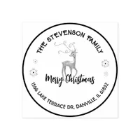 Chic Custom Reindeer Holiday Greeting Stamp 