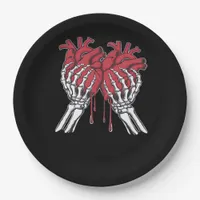 Funny Valentine Skeleton Heart Hands Classic Style Paper Plates