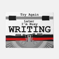 Deluxe Author Writing Typewriter Design Doormat