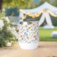 meadow floral Back to School Supplies Teachers Thermal Wine Tumbler