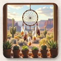 Dreamcatcher, Desert Canyons, Cacti   Beverage Coaster