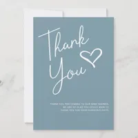 Simple Modern Boy Baby Shower Thank You Invitation