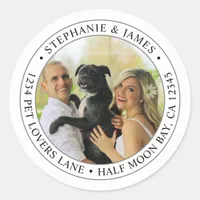Cute Photo Pet Wedding Return Address Label