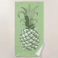 Pineapple Green ID239 Beach Towel