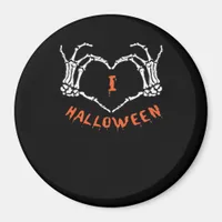 Slogan  Halloween. Heart Gesture Made Of Skeleton  Magnet