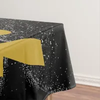 Gold "NOT TODAY!" with Silver Glitter on Black |  Tablecloth