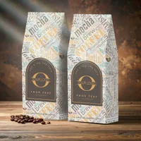 Coffee on Burlap Word Cloud Logo Teal ID283