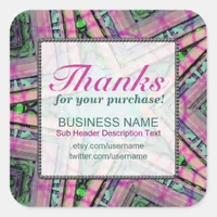 Thanks for Purchase Pastel Star Business square St Square Sticker