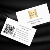 Custom logo Qr code social media brand color Business Card