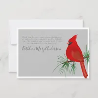 3.5x5 Cardinal Sympathy Funeral Thank You Card