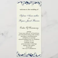 royal blue and ivory Wedding program