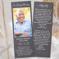 Rustic Memorial Photo Poem Sympathy Funeral Prayer Bookmarks