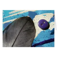 Feather, Button, Abstract Painting