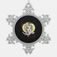 Till Death Do Us Part Classic – Vintage Gothic Rom Snowflake Pewter Christmas Ornament