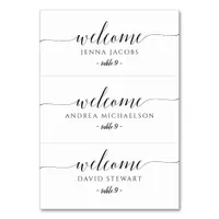 Wedding Escort Card - Flat - Romantic Calligraphy