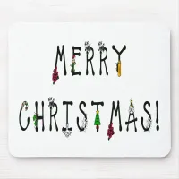 Merry Christmas Decoration Font Mouse Pad