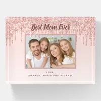 Mother Best Mom Ever rose gold blush glitter Paperweight