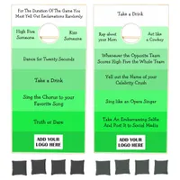 Add your own Funny Rules to this Cornhole Green Cornhole Set