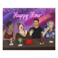 Happy Hour | Digital Art Faux Canvas Print