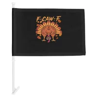 F Caw F Turkey Thanksgiving Car Flag