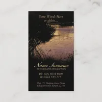 Nature Silhouette Bridge Pond Business Card