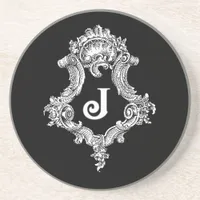 J Monogram Initial Drink Coaster
