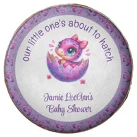 "Hatching Soon" Lavender Dinosaur Baby Shower Chocolate Covered Oreo