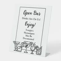 Funny Open Bar Wedding Sign