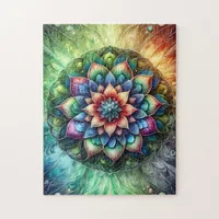 Neon Mandala  Jigsaw Puzzle