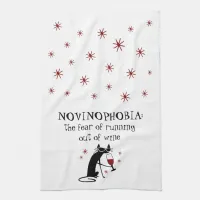 NOVINOPHOBIA Running Out of Wine Quote Kitchen Towel