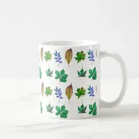 Green and Blue Watercolor Leaves Coffee Mug