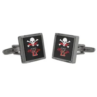 Jolly Roger E Monogram Initial Cufflinks