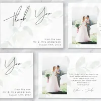 Eucalyptus Photo Wedding Thank You Card