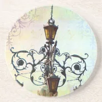 Plaza Light With Pastel Background Coaster