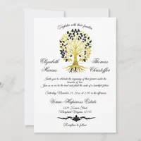 Golden Tree of Life Timeless Sophisticated Elegant Invitation